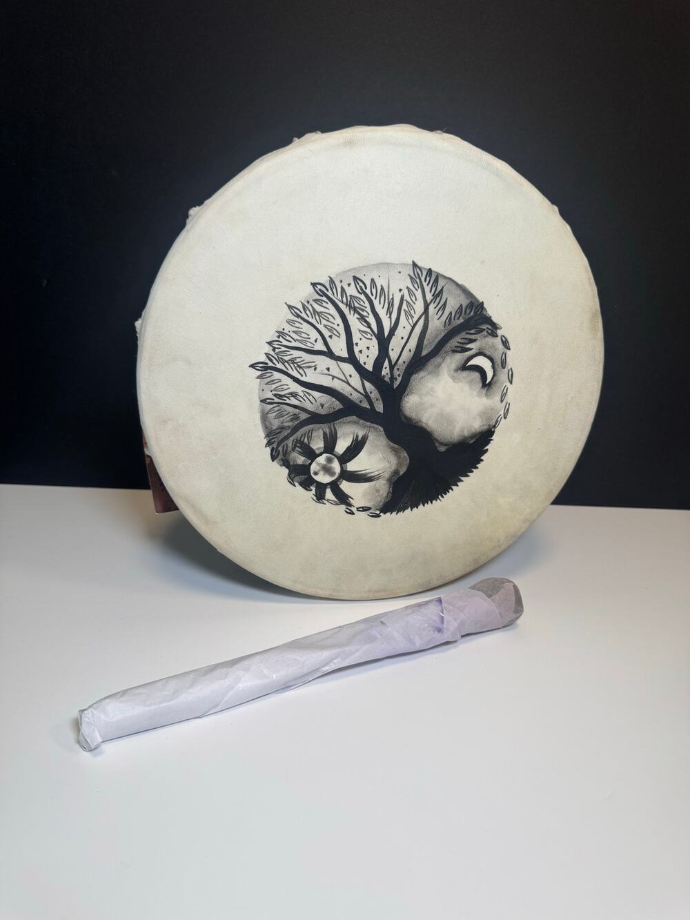 Kheops 12" Tree of Life Yin-Yang Ceremonial Shaman Hand Drum w/ Mallet